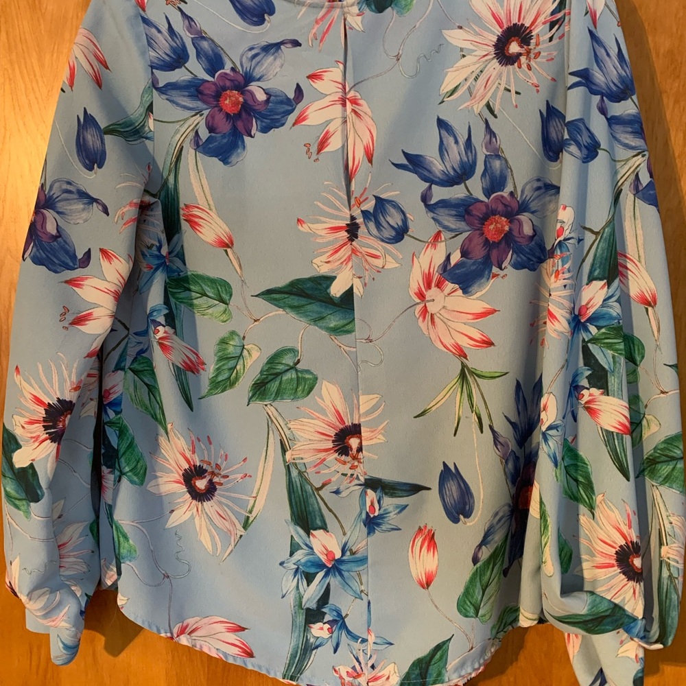 H&M Floral Long Sleeve Blouse gorgeous coastal cowgirl tropical resort vibes